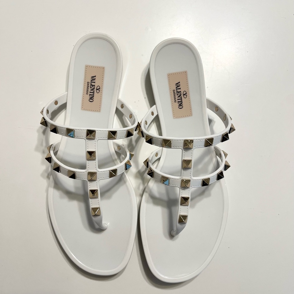 Valentino Women's White Studded Sandals